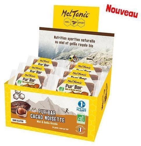 MELTONIC-Boîte de 12 barres de nutrition bio cacao noisette miel & gelée royale Meltonic Pur 50 g-image-1