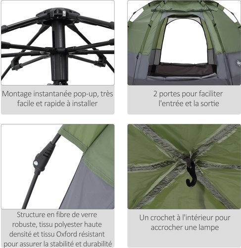 Outsunny-Tente de camping 3-4 personnes dim. 2,6L x 2,6l x 1,5H m-4