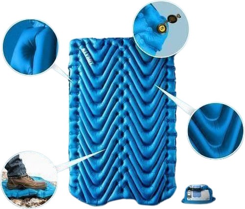Klymit-DOUBLE V Matelas double autogonflant indéformable en V breveté - Bleu-2