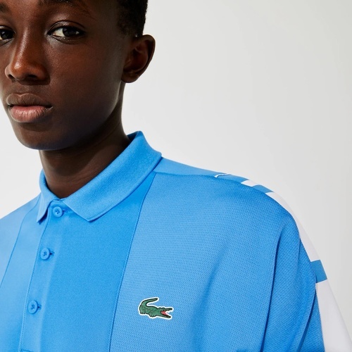 LACOSTE-Polo Lacoste Sport Bleu / Blanc-4