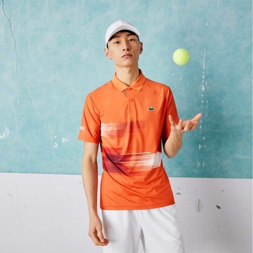 LACOSTE-Polo Lacoste Sport x Novak Djokovic Orange / Blanc-1