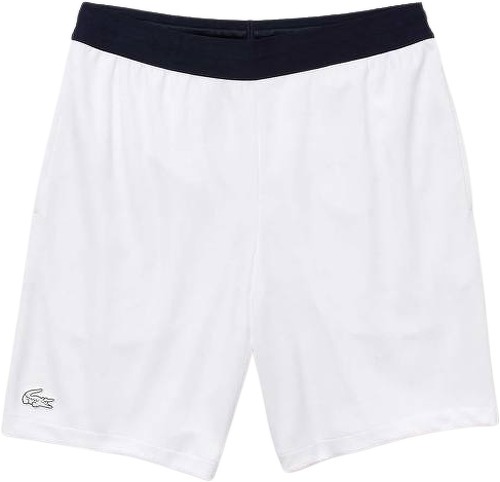 LACOSTE-Lacoste Sport Jacquard Shorts White/Navy-image-1