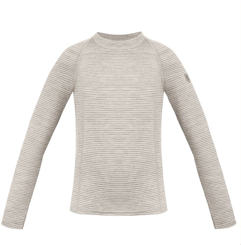 POIVRE BLANC-Sous Pull Merino Poivre Blanc 1840 Birch Heather Stripe 2 Fille-0