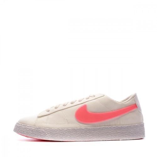 NIKE-Baskets Blanche/Rose Femme Nike Blazer Low Pop-0