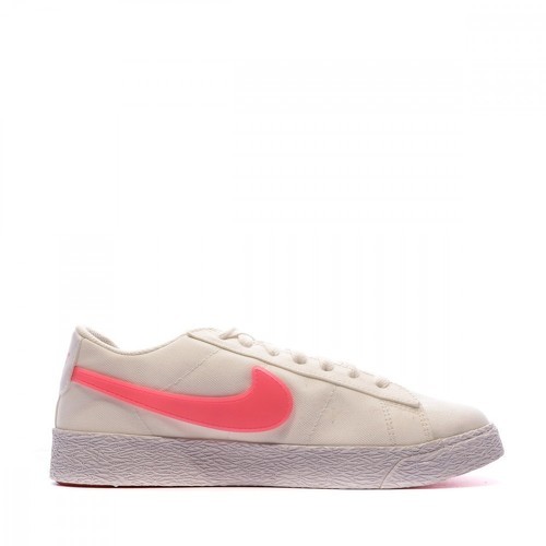 NIKE-Baskets Blanche/Rose Femme Nike Blazer Low Pop-1