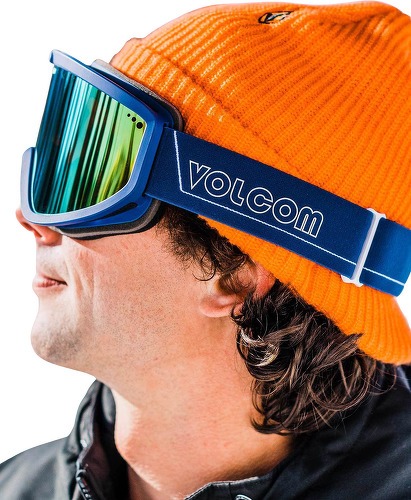 VOLCOM-Masque de snow Footprints Dark Blue/White - Gold Chrome-4