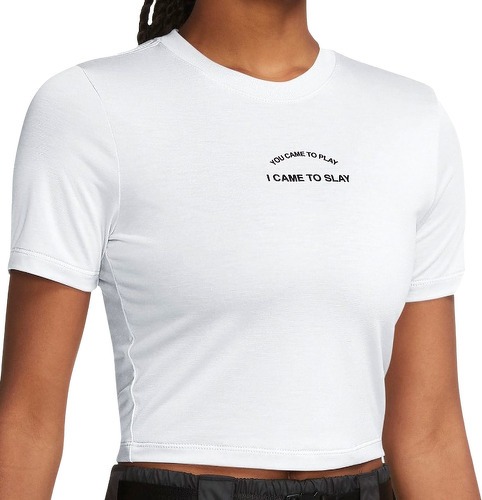 NIKE-T-Shirt Crop-Top Blanc Femme Nike Slim Fierce-image-1
