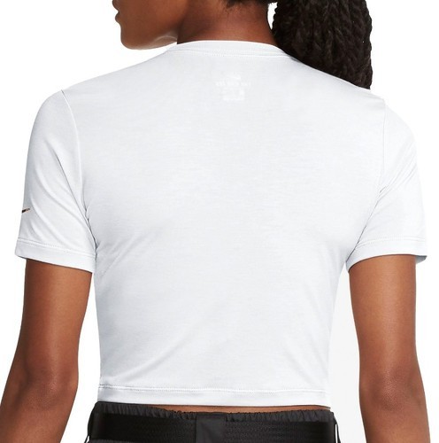 NIKE-T-Shirt Crop-Top Blanc Femme Nike Slim Fierce-1