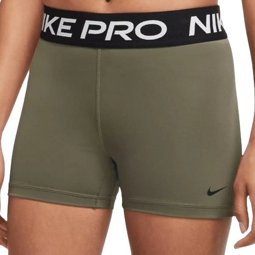 NIKE-Short Femmes Nike Pro vert olive/noir-2