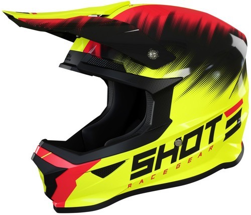 Shot Race Gear-Casque Enfant Shot Furious Versus Neon Yellow/Red-0