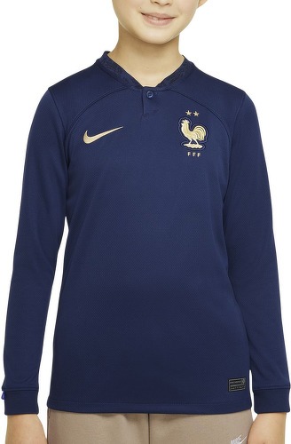 NIKE-Maillot Manches Longues France Domicile 2022/2023 Bleu Junior-0