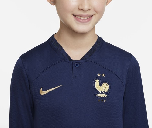 NIKE-Maillot Manches Longues France Domicile 2022/2023 Bleu Junior-2