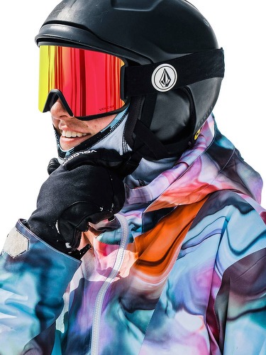 VOLCOM-Masque de Snow Garden Gloss Black - Red Chrome-4