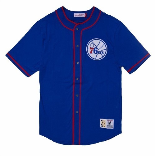 Mitchell & Ness-Chemise Philadelphia 76ers cotton button front-0