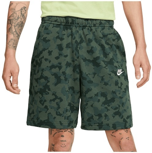 NIKE-Short Nike Sportswear Club French Terry Camo vert foncé-0