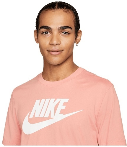 NIKE-T-Shirt Nike Sportswear "Just do It" Tee Icon Futura rose/blanc-2