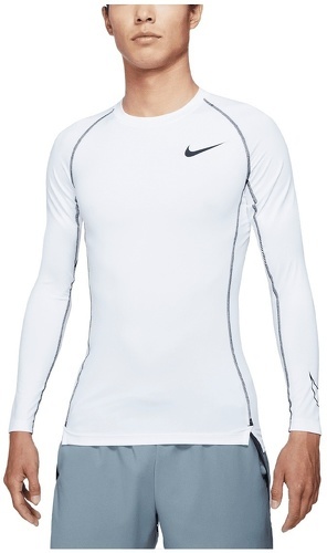 NIKE-Nike Herren Pro Dri-FIT Long-Sleeve Top, White/Black/Black, XL-image-1