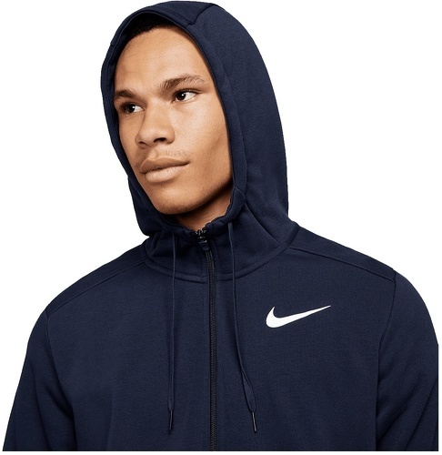 NIKE-Sweat à capuche Nike Dri-FIT Training bleu foncé/blanc-2