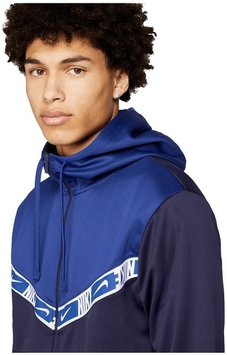 NIKE-Veste à capuche Nike Sportswear Repeat PK bleu foncé/blanc-2