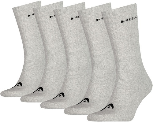 HEAD-Lot de 5 paires de chaussettes Head Crew gris-0