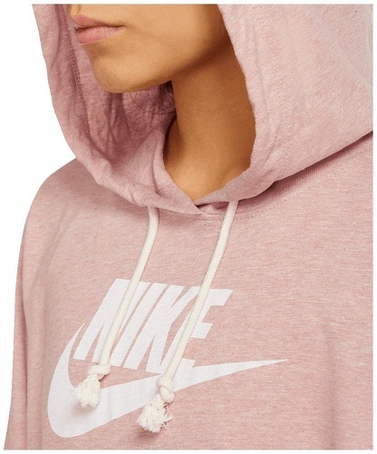 NIKE-Sweat à capuche femme Nike Sportswear Gym Vintage rose/blanc-2