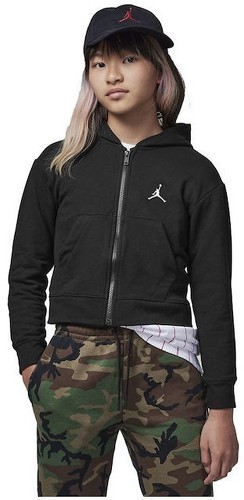 JORDAN-Sweat à capuche zippé Jordan Essentials Boxy Noir pour fille-0