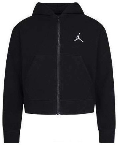 JORDAN-Sweat à capuche zippé Jordan Essentials Boxy Noir pour fille-1