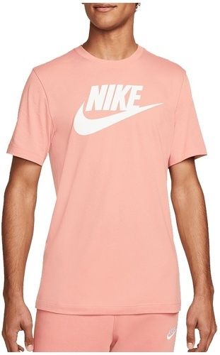 NIKE-T-Shirt Nike Sportswear "Just do It" Tee Icon Futura rose/blanc-0