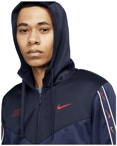 NIKE-Veste à capuche Nike Sportswear Repeat bleue foncé-2