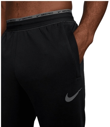 NIKE-Pantalon d'entraînement Nike Pro Fleece schwarz/grau-2