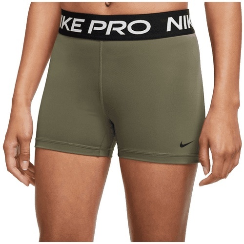 NIKE-Short Femmes Nike Pro vert olive/noir-0