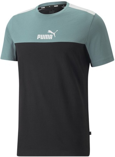 PUMA-T-shirt Vert/Noir Homme Puma Ess Block-image-1
