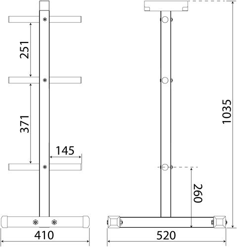 K-Sport GmbH-Rack de rangement pour poids et haltères vertical-4
