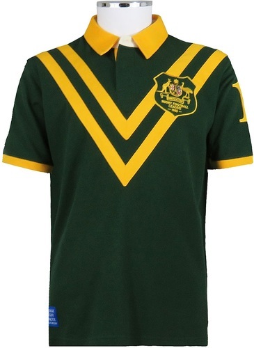 Ellis Rugby-Polo Rétro Australie Rugby League 1968 Vert-0