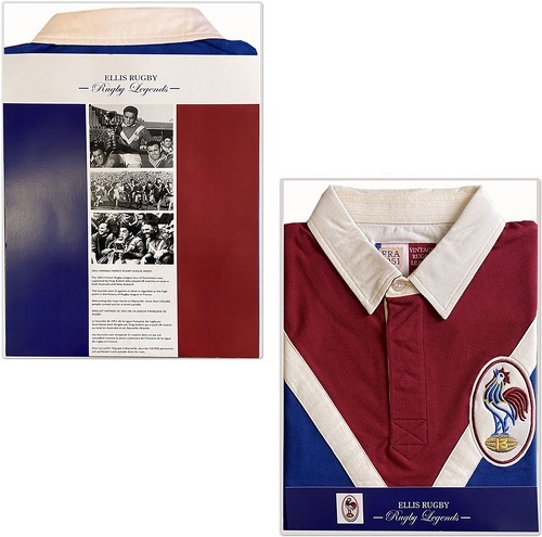 Ellis Rugby-Polo Rétro France Rugby League 1951 Bleu-2