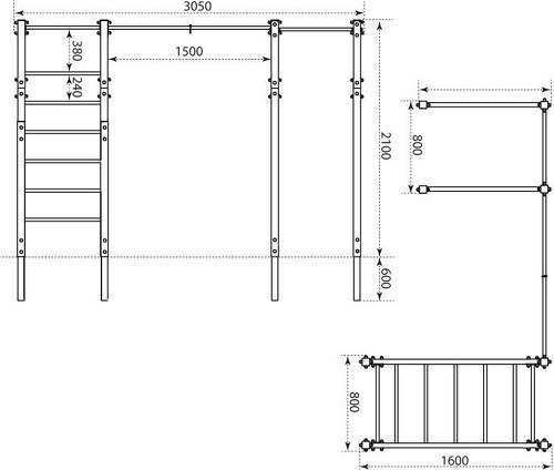 K-Sport GmbH-Structure de Callisthénie avec Espalier et Échelle Horizontale Pour l'Extérieur - KSOZ006-4