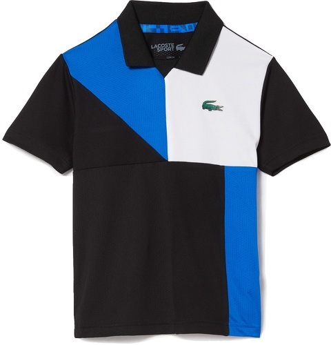 LACOSTE-Polo Lacoste Sport Junior Color-Bloc Noir / Bleu-image-1