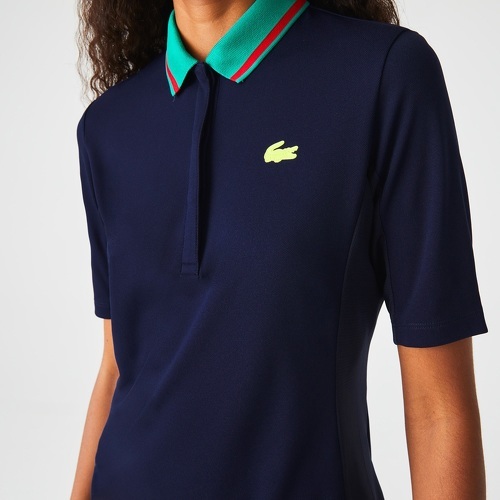 LACOSTE-Polo Lacoste Sport Piqué Femme Bleu Marine-2