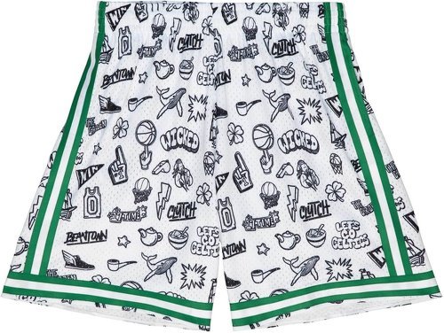 Mitchell & Ness-Mitchell & Ness DOODLE Swing Boston Celtics Shorts-0