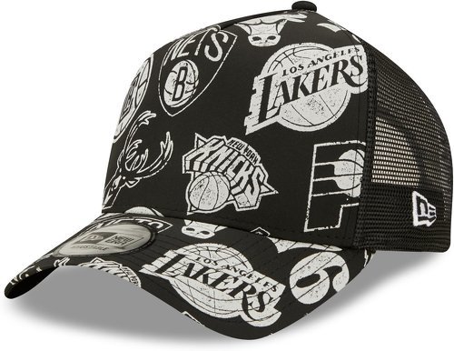 NEW ERA-New Era Adjustable Trucker Cap - NBA ALL OVER Teams Print-0