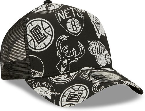 NEW ERA-New Era Adjustable Trucker Cap - NBA ALL OVER Teams Print-1