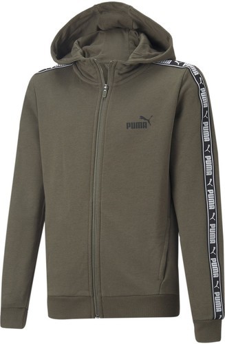 PUMA-Sweat zippé Kaki Garçon Puma Tape-0