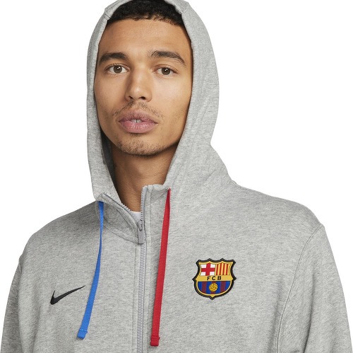 NIKE-Veste à capuche Barça Club Gris-3