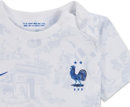 NIKE-Mini Kit France Extérieur 2022/2023 Blanc/Bleu Bébé-2