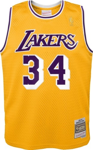 Mitchell & Ness-Maillot NBA Shaquille O'neal Los Angeles Lakers 1996 Mitchell & ness Hardwood Classic Jaune Pour enfant-1