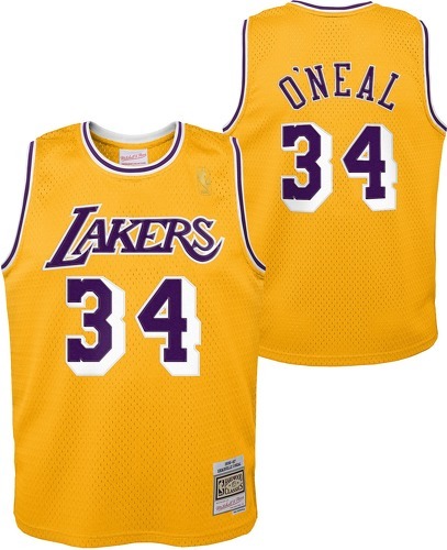 Mitchell & Ness-Maillot NBA Shaquille O'neal Los Angeles Lakers 1996 Mitchell & ness Hardwood Classic Jaune Pour enfant-2