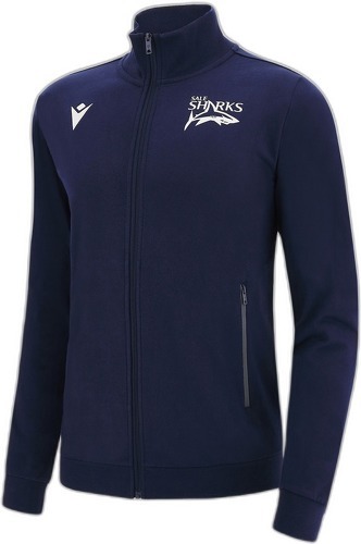 MACRON-Veste de survêtement zippé coton Sale Sharks Travel Player 2022/23-0