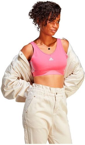 adidas-Crop top Essentials 3-Stripes avec coussinets amovibles-4