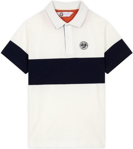 ROLAND-GARROS-Polo Roland-Garros en coton avec bande garçon - écru-0