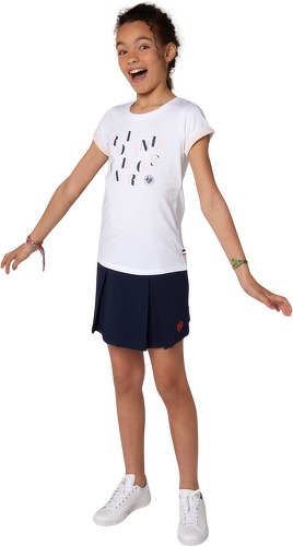 ROLAND-GARROS-T-shirt col rond fille - blanc-1